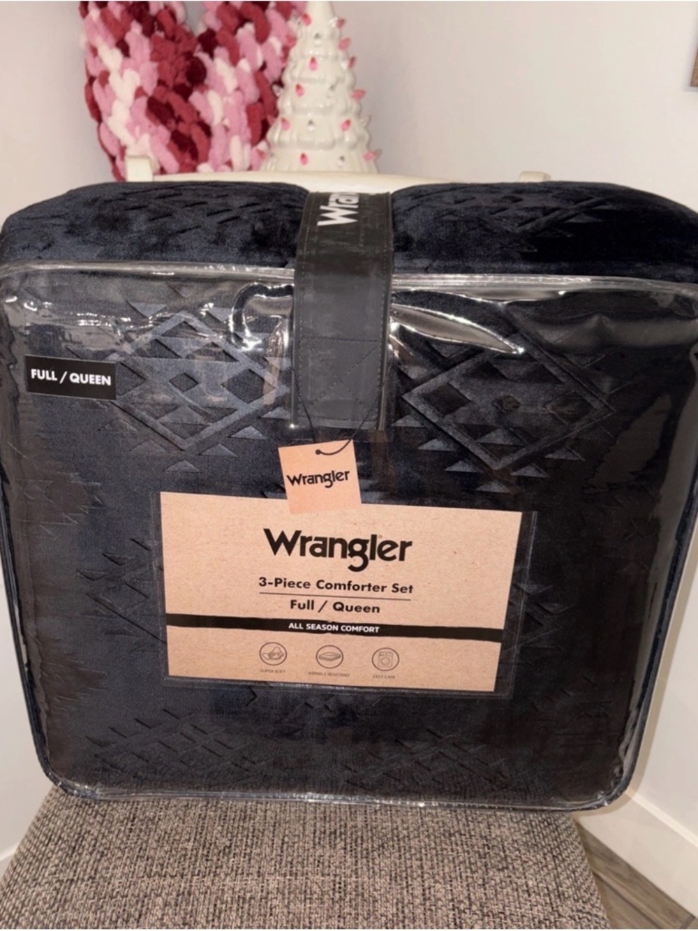 Wrangler Full/Queen 3-Piece Comforter Set in Black